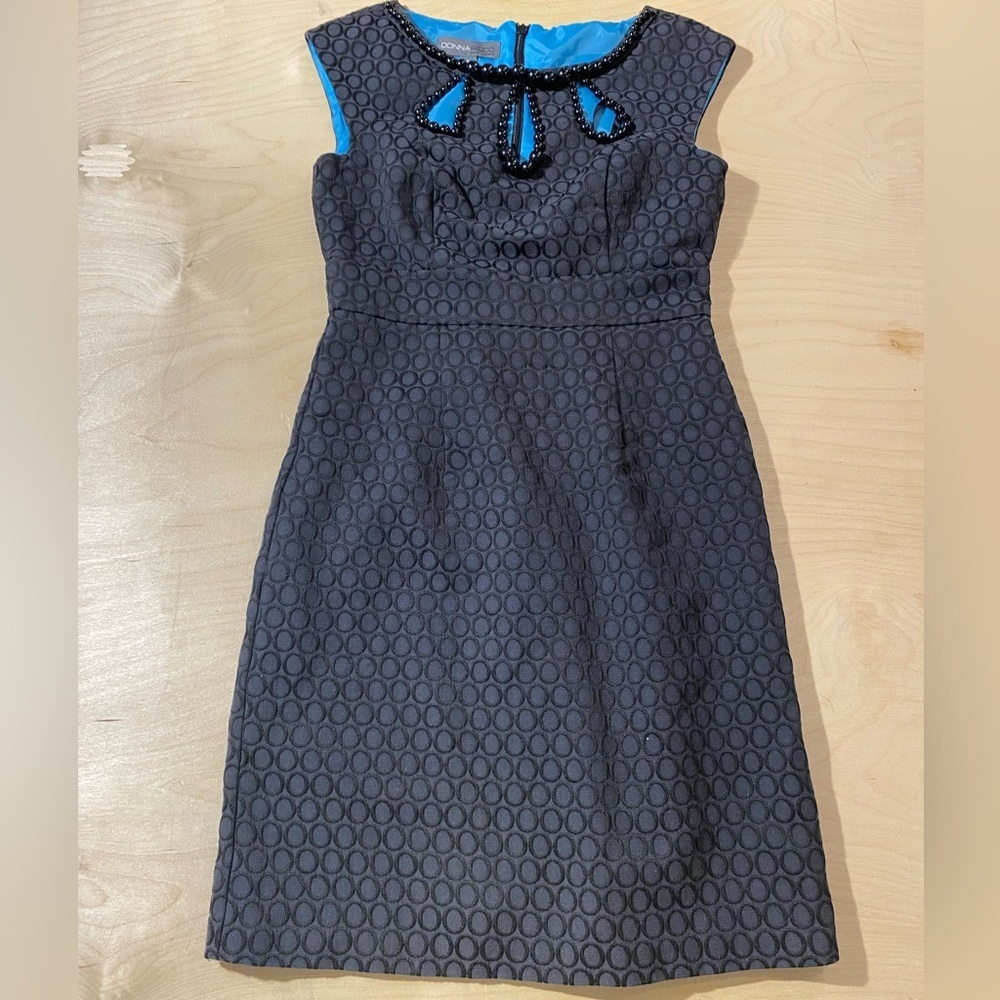 Donna Ricco Elegant Black and Blue Women's Dress Size 4 (EF)